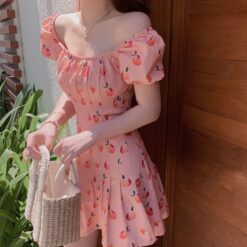 Amiable Floral Print Cherry Mini Dress