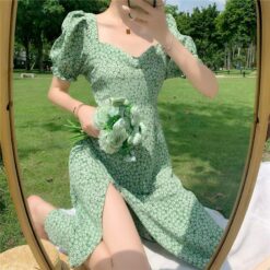 Daring Polka Dot Summer Floral Cottage Dress